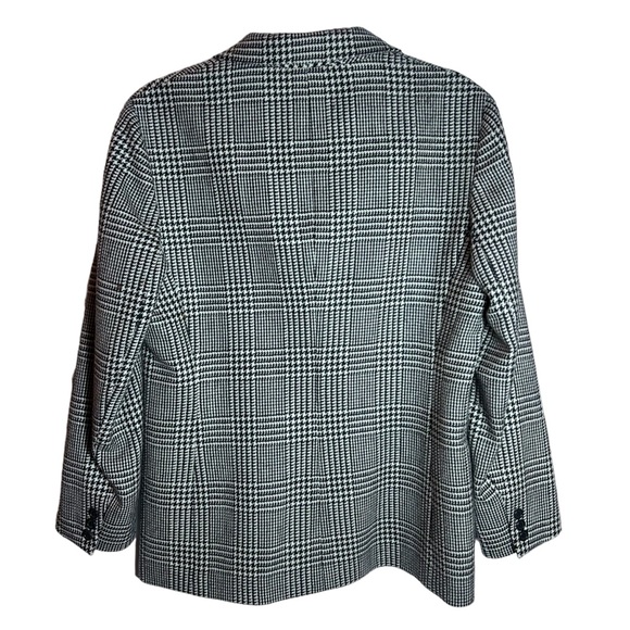 Vintage Ann Taylor Petites Houndstooth Wool Blazer, Size 8 Petite - Picture 2 of 8